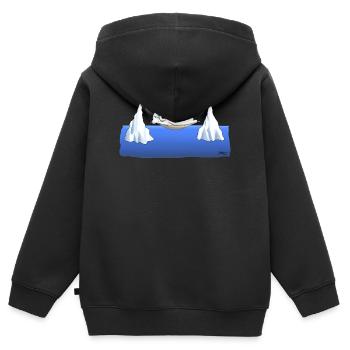 Eisberg Chillen - Kinder Premium Organic Zip Hoodie - Schwarz - Hinten - AI Model Kid Male (0cm)