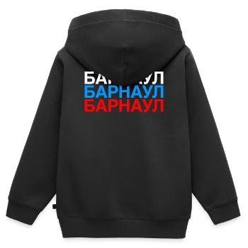 BARNAUL Russia Flag - Kids Premium Organic Zip-up Hoodie - black - Back - AI Model Kid Male (0cm)