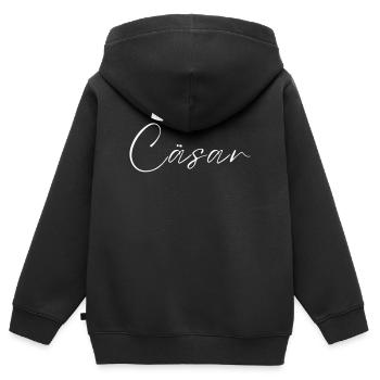 Cäsar Name König T-Shirt Geschenk Männer - Kinder Premium Organic Zip Hoodie - Schwarz - Hinten - AI Model Kid Male (0cm)