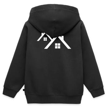 Toit - Sweat Premium à capuche zippé enfant bio - noir - Dos - AI Model Kid Male (0cm)