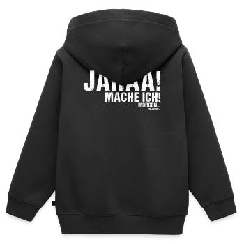 Jahaa mache ich morgen vielleicht - Kinder Premium Organic Zip Hoodie - Schwarz - Hinten - AI Model Kid Male (0cm)