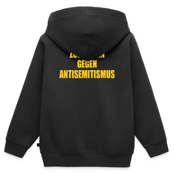 zusammen gegen antisemitismus - Kinder Premium Organic Zip Hoodie - Schwarz - Hinten - AI Model Kid Male (0cm)