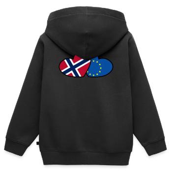 Norvège <3 UE - Sweat Premium à capuche zippé enfant bio - noir - Dos - AI Model Kid Male (0cm)