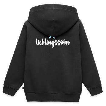 Fils préféré Meilleurs fils Fils préférés Enfant Fils - Sweat Premium à capuche zippé enfant bio - noir - Dos - AI Model Kid Male (0cm)