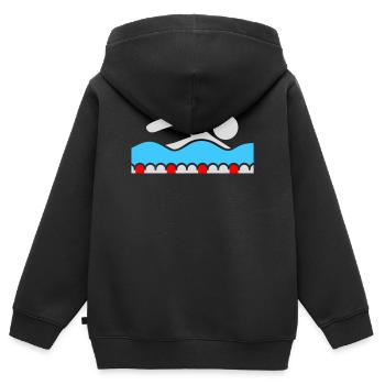 Schwimmer Piktogramm Freistil Welle Pool Sport - Kinder Premium Organic Zip Hoodie - Schwarz - Hinten - AI Model Kid Male (0cm)