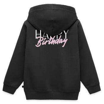 Bon anniversaire - Sweat Premium à capuche zippé enfant bio - noir - Dos - AI Model Kid Male (0cm)