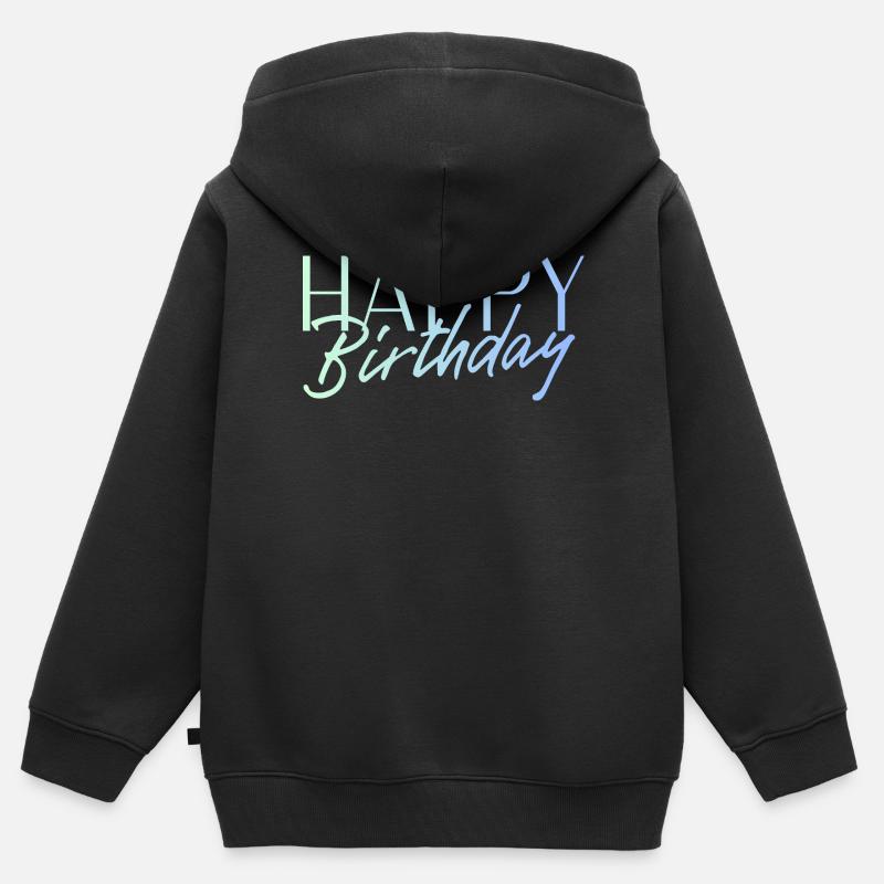 Bon anniversaire - Sweat Premium à capuche zippé enfant bio - noir