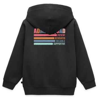 Admin Squad: Farbig Retro Büroteam Geschenk - Kinder Premium Organic Zip Hoodie - Schwarz - Hinten - AI Model Kid Male (0cm)