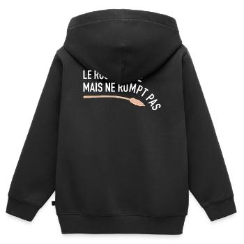 Le roseau pli mais ne rompt pas - Epreuves - Sweat Premium à capuche zippé enfant bio - noir - Dos - AI Model Kid Male (0cm)