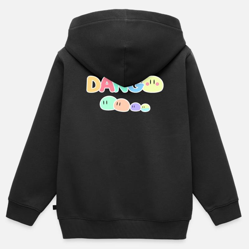 Dango Pastel Pop Illustration - Kinder Premium Organic Zip Hoodie - Schwarz