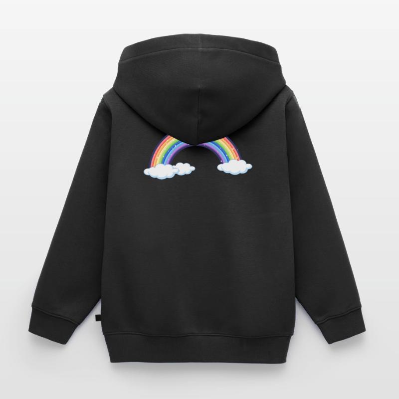 Lebendiger Regenbogen über den Wolken Kinder Premium Organic Zip Hoodie
