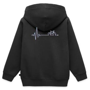 Neon Bike Pulse - Kinder Premium Organic Zip Hoodie - Schwarz - Hinten - AI Model Kid Male (0cm)