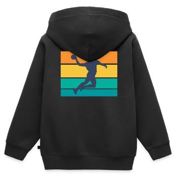 handballer handball - Kinder Premium Organic Zip Hoodie - Schwarz - Hinten - AI Model Kid Male (0cm)