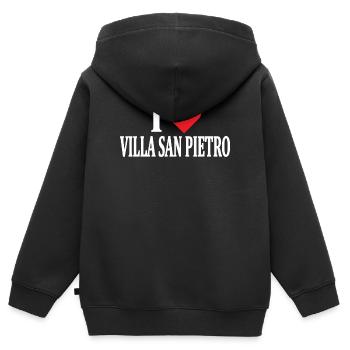 t-shirt Io amo Villa San Pietro Sardaigne - Sweat Premium à capuche zippé enfant bio - noir - Dos - AI Model Kid Male (0cm)