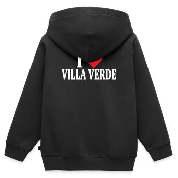 t-shirt Io amo Villa Verde t-shirt Sardaigne - Sweat Premium à capuche zippé enfant bio - noir - Dos - AI Model Kid Male (0cm)