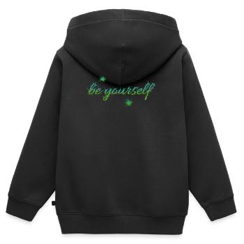 soyez vous-même - Sweat Premium à capuche zippé enfant bio - noir - Dos - AI Model Kid Male (0cm)