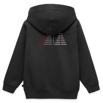 ZAHLEN PALINDROM 1x1 HOCH ZWEI GESCHENK 1^2 - Kinder Premium Organic Zip Hoodie - Schwarz - Hinten - AI Model Kid Male (0cm)
