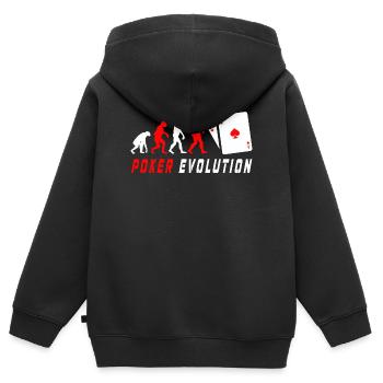 Évolution du poker - Sweat Premium à capuche zippé enfant bio - noir - Dos - AI Model Kid Male (0cm)