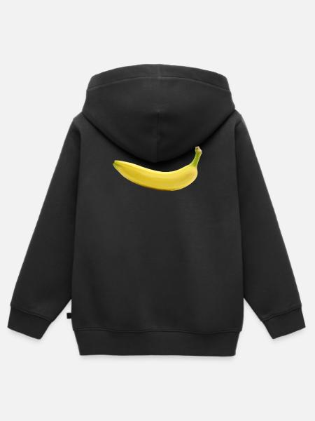 banan - Hettegenser Premium med glidelås barn økologisk - svart