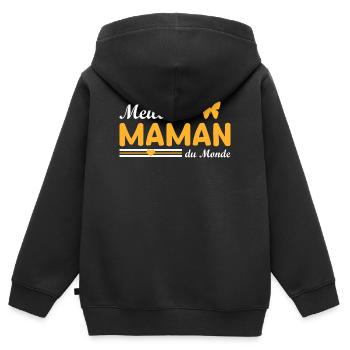 Beste Mutter der Welt - Kinder Premium Organic Zip Hoodie - Schwarz - Hinten - AI Model Kid Male (0cm)
