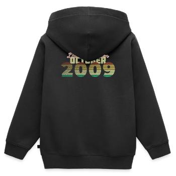 16. Geburtstag Limited Edition (SCR) 10/2009 - Kinder Premium Organic Zip Hoodie - Schwarz - Hinten - AI Model Kid Male (0cm)