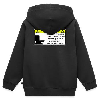 Raum - Kinder Premium Organic Zip Hoodie - Schwarz - Hinten - AI Model Kid Male (0cm)