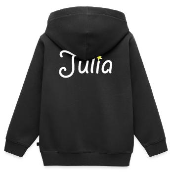 Julia - Sweat Premium à capuche zippé enfant bio - noir - Dos - AI Model Kid Male (0cm)