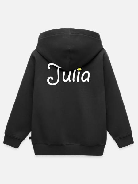 Julia - Kinder Premium Organic Zip Hoodie - Schwarz