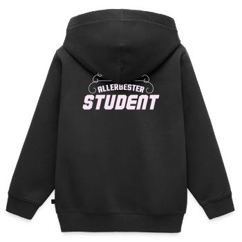 Allerbester Student Retro Badge - Kinder Premium Organic Zip Hoodie - Schwarz - Hinten - AI Model Kid Male (0cm)