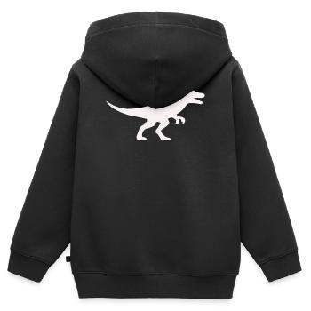 Raptor T Rex Silhouette - Sweat Premium à capuche zippé enfant bio - noir - Dos - AI Model Kid Male (0cm)