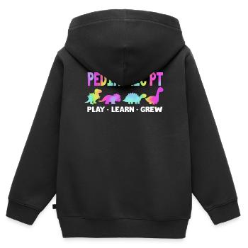 Physio Kinésithérapeute - Sweat Premium à capuche zippé enfant bio - noir - Dos - AI Model Kid Male (0cm)