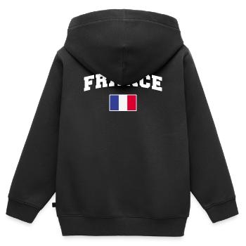 Frankreich Fan - Kinder Premium Organic Zip Hoodie - Schwarz - Hinten - AI Model Kid Male (0cm)