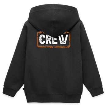 crew - Kids Premium Organic Zip-up Hoodie - black - Back - AI Model Kid Male (0cm)
