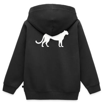 gepard_silhouette_1 - Sweat Premium à capuche zippé enfant bio - noir - Dos - AI Model Kid Male (0cm)
