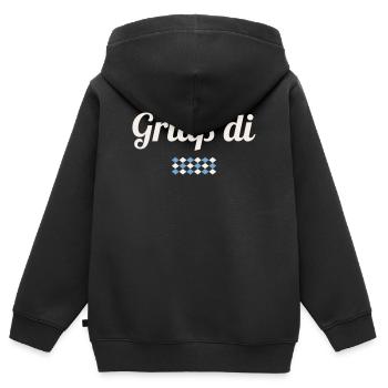 Griaß di – Dialecte bavarois salutant Bavière Toujours verdoyant - Sweat Premium à capuche zippé enfant bio - noir - Dos - AI Model Kid Male (0cm)