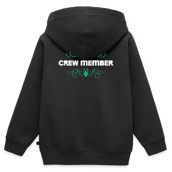 Flair d’ornement pour membres d’équipage - Sweat Premium à capuche zippé enfant bio - noir - Dos - AI Model Kid Male (0cm)