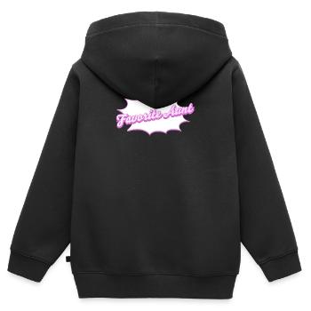 Schriftzug Favorite Aunt für die Lieblingstante - Kinder Premium Organic Zip Hoodie - Schwarz - Hinten - AI Model Kid Male (0cm)