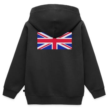British flag - Kids Premium Organic Zip-up Hoodie - black - Back - AI Model Kid Male (0cm)