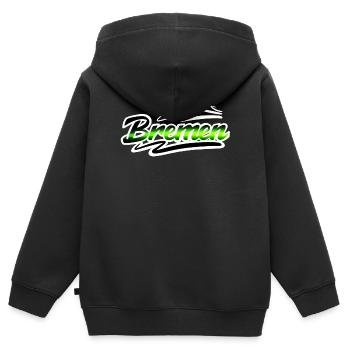 Bremen - Kinder Premium Organic Zip Hoodie - Schwarz - Hinten - AI Model Kid Male (0cm)