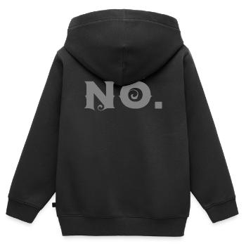 Nö - Kinder Premium Organic Zip Hoodie - Schwarz - Hinten - AI Model Kid Male (0cm)
