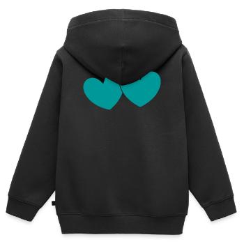 Saint-Valentin, Saint-Valentin, Saint-Valentin - Sweat Premium à capuche zippé enfant bio - noir - Dos - AI Model Kid Male (0cm)