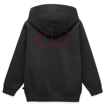Saint-Valentin, Saint-Valentin, Saint-Valentin - Sweat Premium à capuche zippé enfant bio - noir - Dos - AI Model Kid Male (0cm)