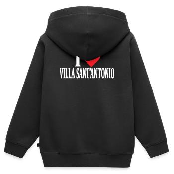 t-shirt Io amo Villa Sant’Antonio Sardaigne - Sweat Premium à capuche zippé enfant bio - noir - Dos - AI Model Kid Male (0cm)