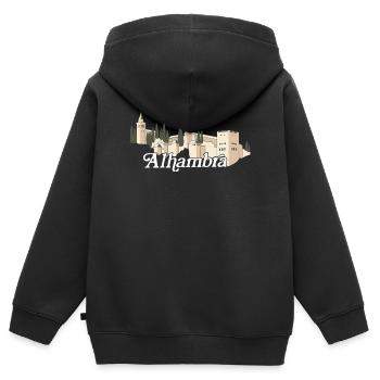 Alhambra (dunkel) - Kinder Premium Organic Zip Hoodie - Schwarz - Hinten - AI Model Kid Male (0cm)