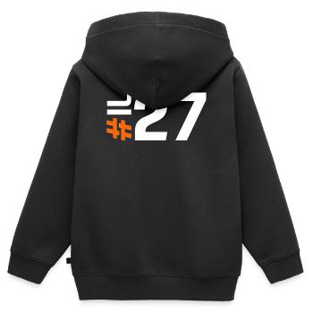 IL27-KARTON - Kinder Premium Organic Zip Hoodie - Schwarz - Hinten - AI Model Kid Male (0cm)