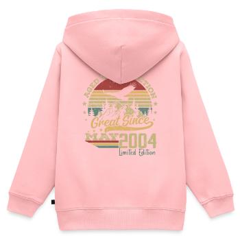 20 Years Aged to Perfection geboren im Mai 2004 - Kinder Premium Organic Zip Hoodie - Rosa - Hinten - AI Model Kid Female (0cm)