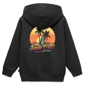 Santa Cruz Kalifornien - Kinder Premium Organic Zip Hoodie - Schwarz - Hinten - AI Model Kid Male (0cm)