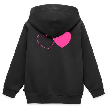 rosarotes Herz Herz rosa rot Herz pink Herzmuster - Kinder Premium Organic Zip Hoodie - Schwarz - Hinten - AI Model Kid Male (0cm)