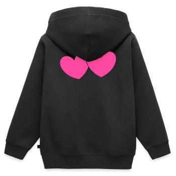 Herz rosa Herz pink Geschenk Valentinstag - Kinder Premium Organic Zip Hoodie - Schwarz - Hinten - AI Model Kid Male (0cm)