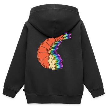 Krabbe Meeresfrüchte Shrimp Languste - Kinder Premium Organic Zip Hoodie - Schwarz - Hinten - AI Model Kid Male (0cm)